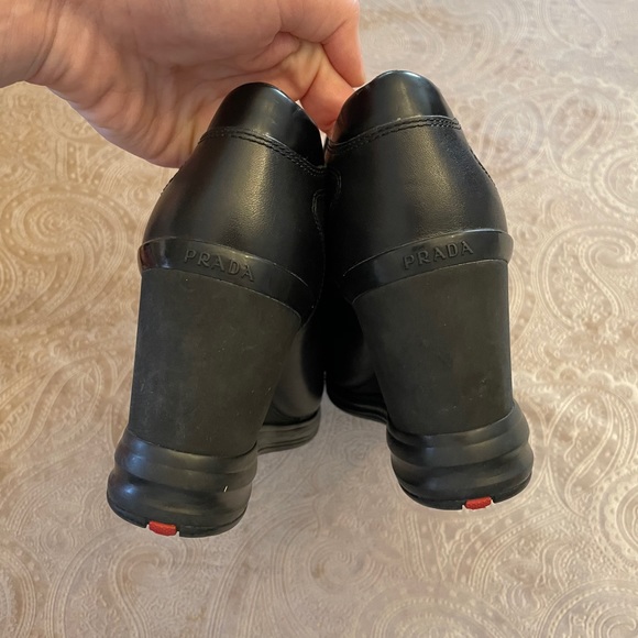 Prada Milano Wedge lace up Sneakers, Black - Picture 6 of 12